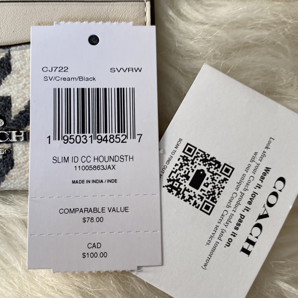 Coach Slim Id Card Case With Houndstooth Print - Picture 4 of 4
